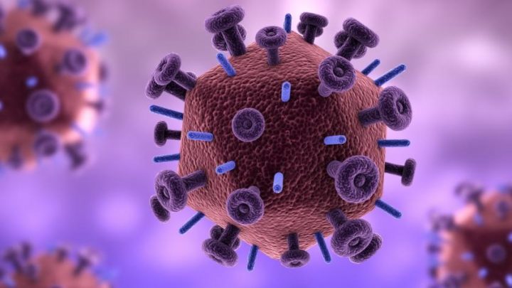 Immagine computerizzata del virus dell'immunodeficienza umana (HIV)