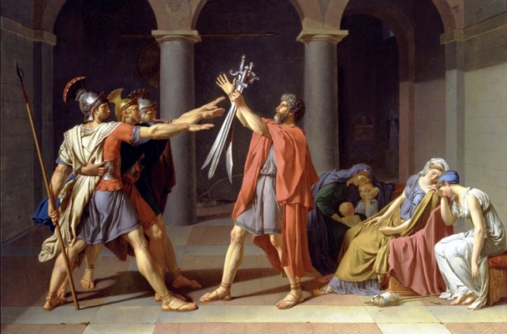 Una delle tante opere significative del Neoclassicismo. David, il giuramento degli Orazi